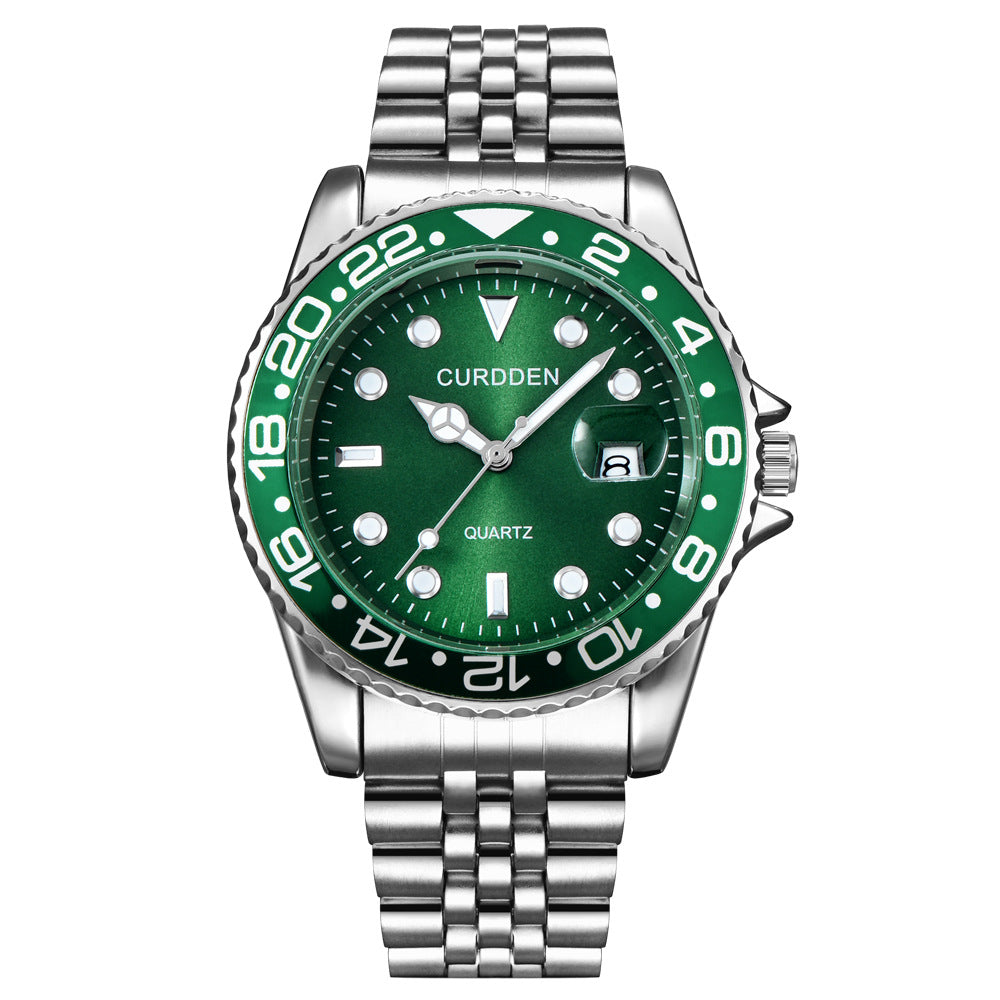 AliExpress brand watches men's foreign trade new fashion steel belt hip-hop water ghost calendar quartz watch a generation of hair