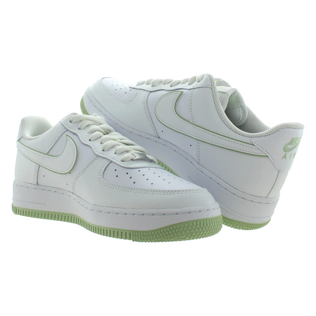 For for Force 1 '07 Unisex Retro Shoes White/Honeydew/White Height Increasing Fashionable Mesh Lining for Walking