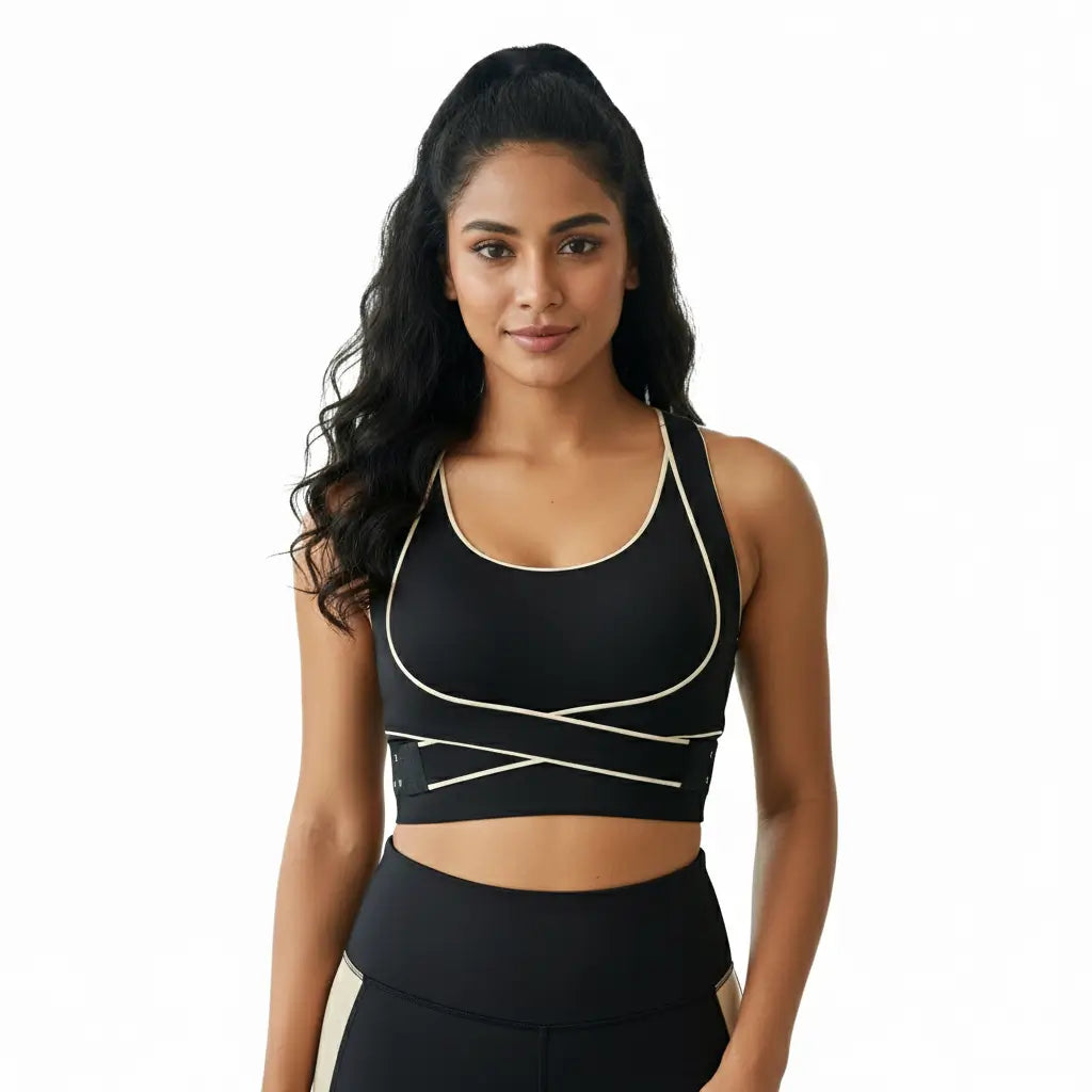 Black Crossover Push-up Support Bra | Shopander