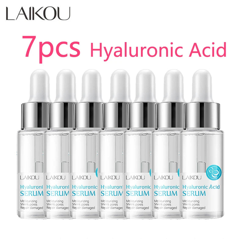 LAIKOU 7 Bottles 24K Gold Snail Sakura Hyluronic Acid Vitamin C Nicotinamida Rose Blueberry Serum Japan Essential Face Essences