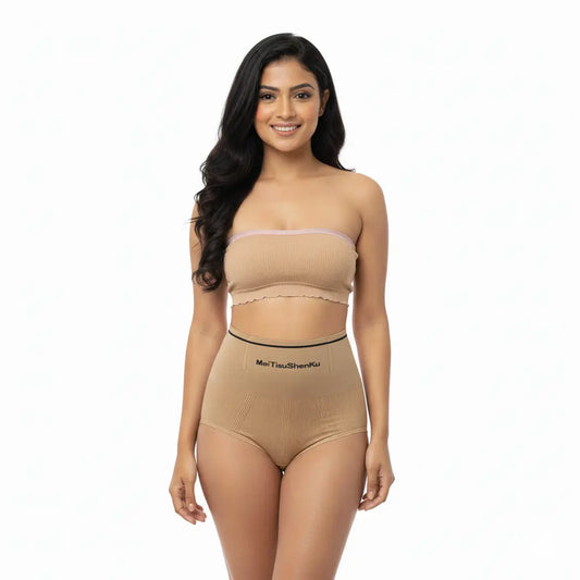 High-Waisted Women Shaping Beige Brief | Comfortable & Slimming