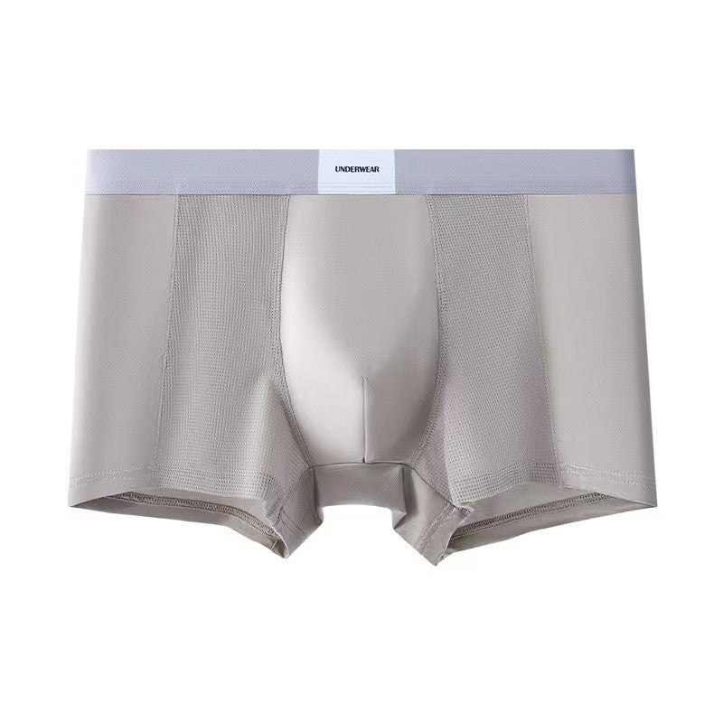 Premium Imperial Palace Men’s Ice Silk Boxer Briefs Silver | Breathable, Antibacterial, Mid‑Rise | Shopander