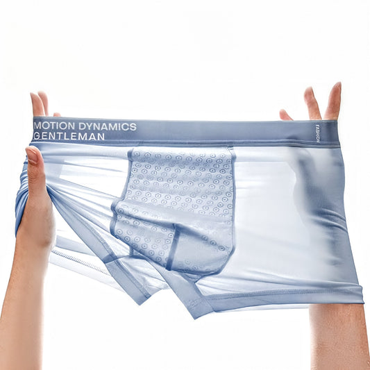 Men’s Sky Blue Ice Silk Boxer Shorts – Breathable, Antibacterial, All Seasons
