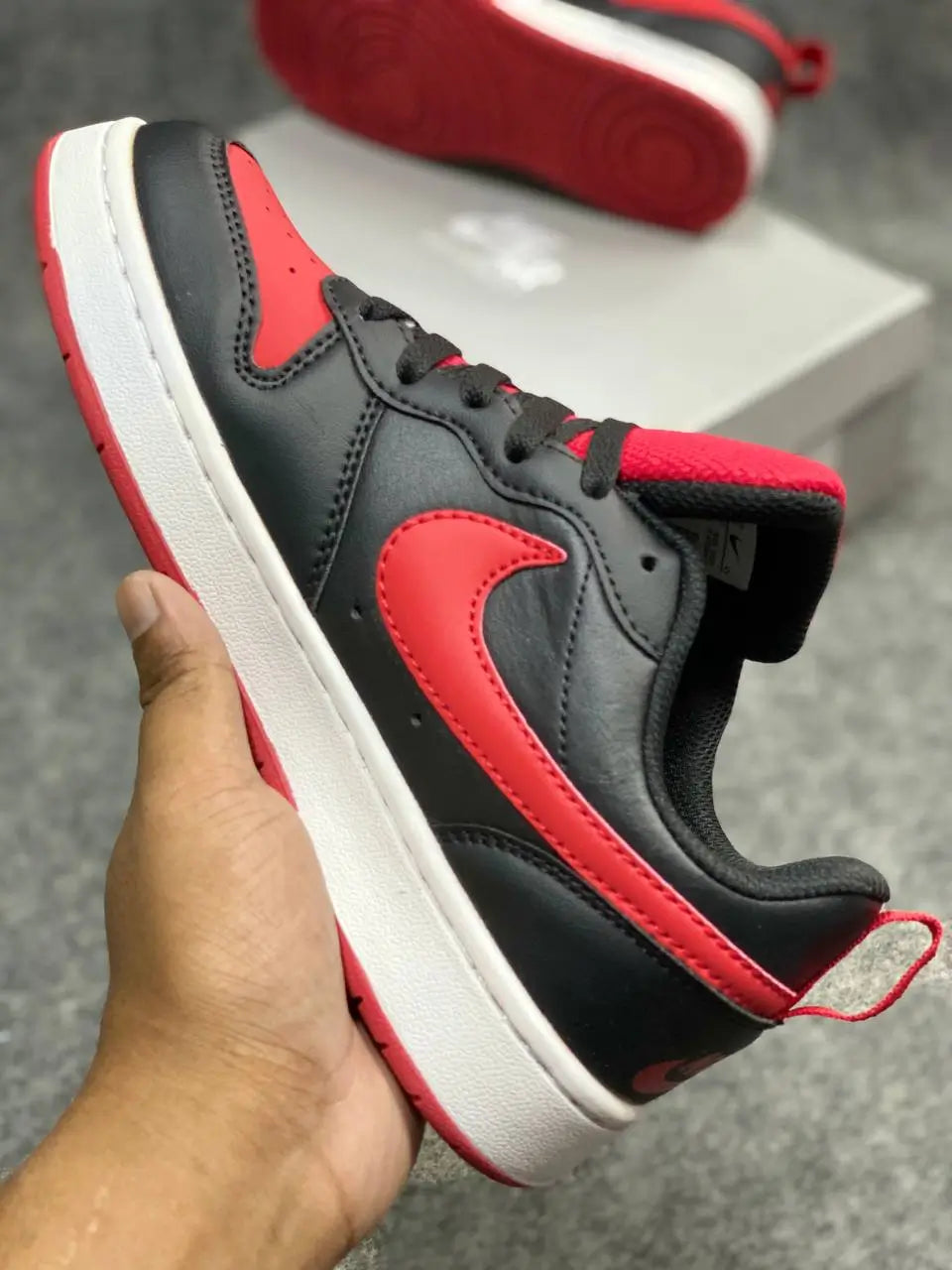 Nike Court Borough Low 2 Black Red (GS) Sneakers