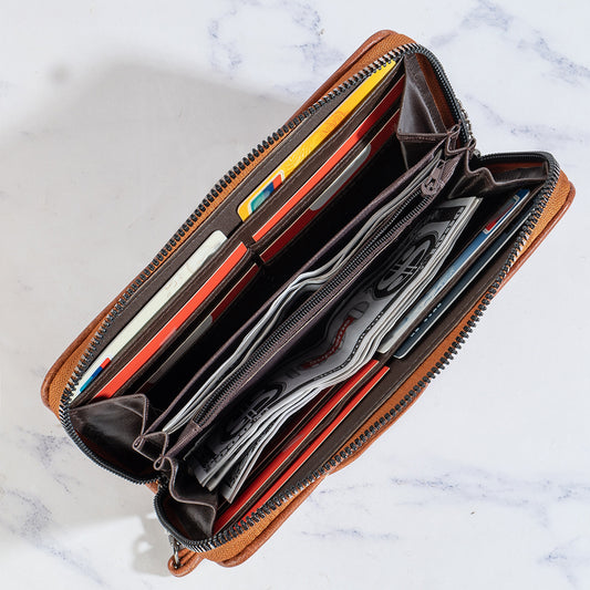 2025 Factory Direct Supply New Women's Wallet Retro Color Polished Multi-Card Slot Long Bag Wholesale Cross-Border