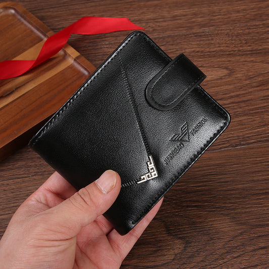 Cross-border Dropshipping Business Fashion Hasp 80% Off Short Wallet Male Multi-card Driver's License Multifunctional Men's Wallet