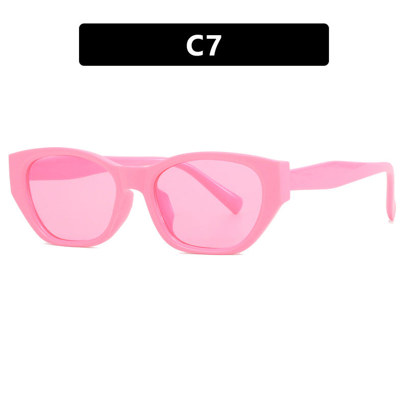 Cat-Eye Small Frame Irregular Sunglasses 2024 New Internet Celebrity High-End Sunglasses Anti-Uv Trendy Sunglasses