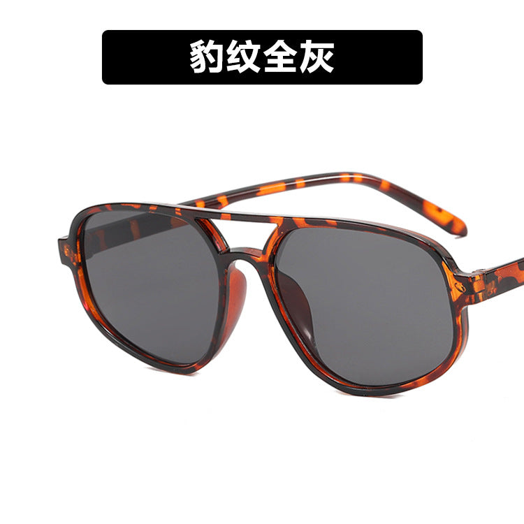 Trendy Oval Double-Bridge Sunglasses 2022 New Fashion Simple Retro Internet Celebrity Sunglasses for Women
