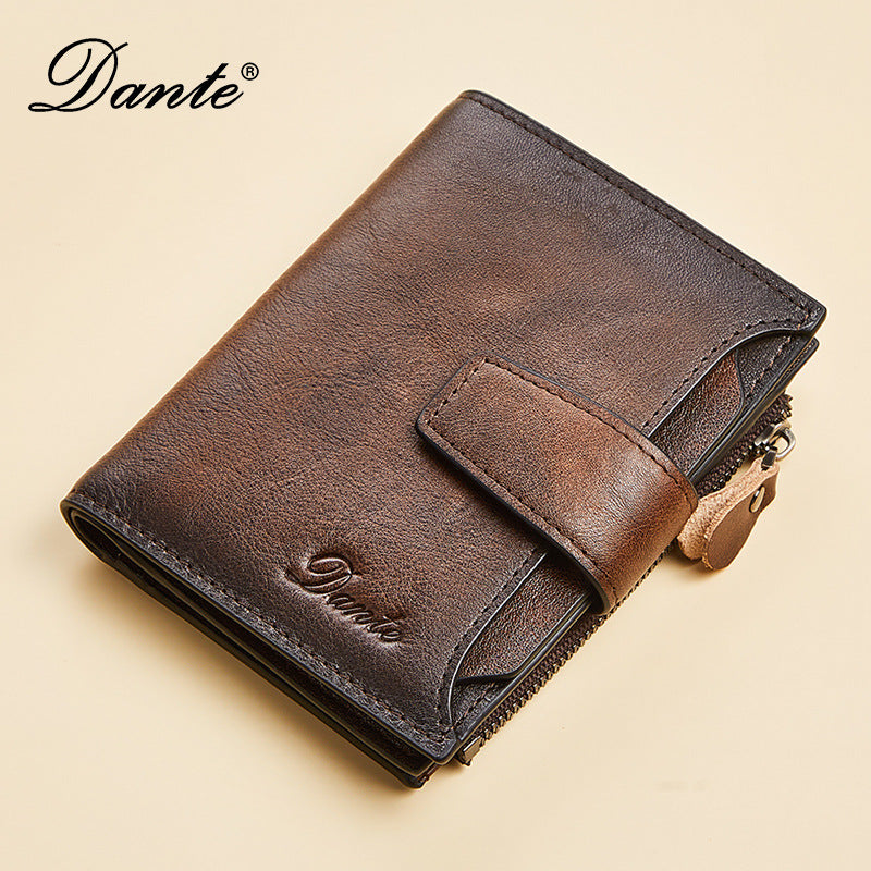 New men's wallet driver's license integrated first layer cowhide anti-theft credit card degaussing leather wallet cross-border explosions