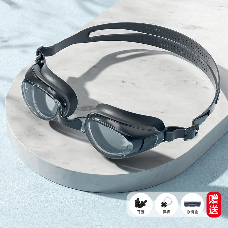 High-definition anti-fog swimming goggles adult myopia with degree swimming goggles non-eye diving equipment professional silicone goggles