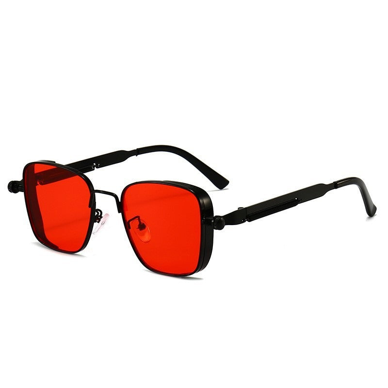 2025 New European and American Cross-Border Personalized Sunglasses Retro Square Frame Steam Metal Sunglasses Sun Protection High-End Sunglasses