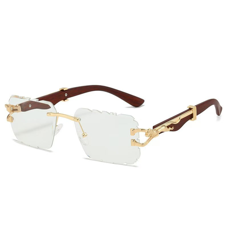 New Women's Frameless Sunglasses Distinctive Square Sunglasses Men's High Sense Fashion Cross-Border Cut-Edge Sunglasses