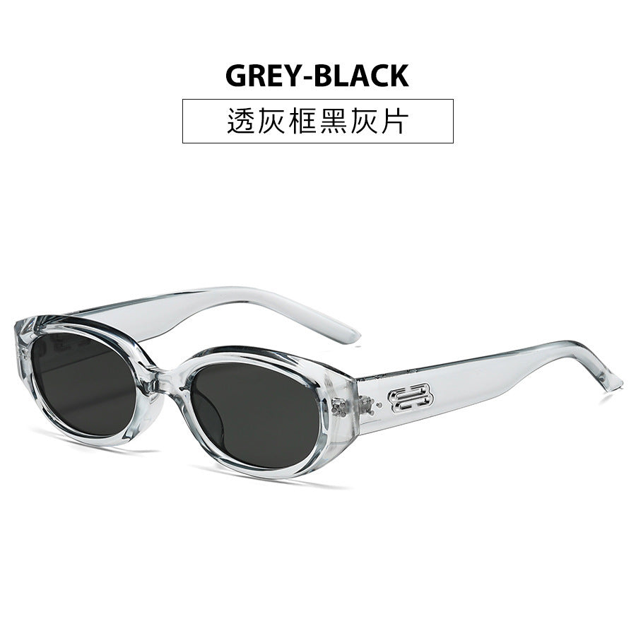 Retro Black Frame Rice Nail Irregular gm Cat's Eye Sunglasses Men's 2025 New Fashionable Street Photoshoot Sunglasses Women's High-end Sense