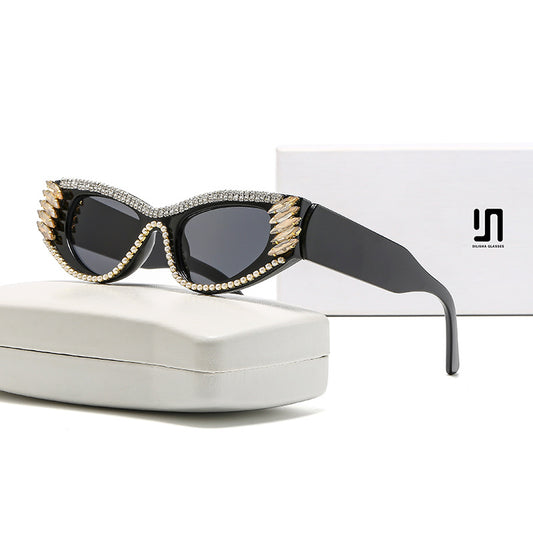 New Cross-Border European and American Cat-Eye Sunglasses for Women, Outdoor Driving and Driving Uv Protection Sunglasses
