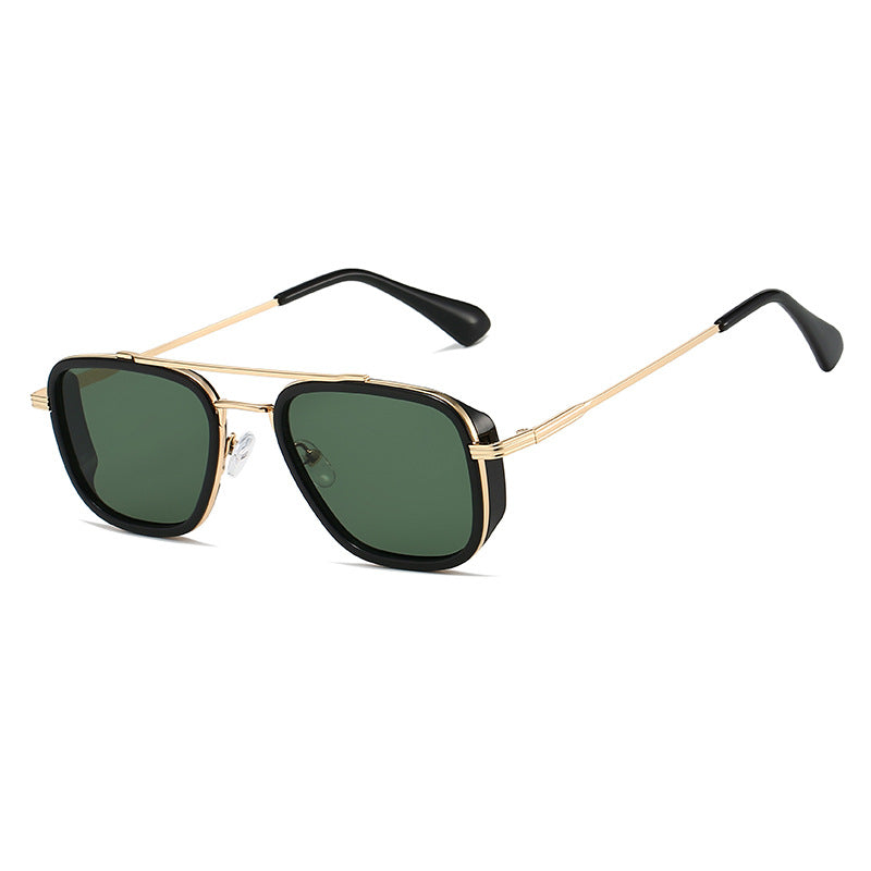21 Amazon's New Popular European and American Punk Men's Sunglasses Pilot Square Frame Cross-Border Sunglasses Wholesale