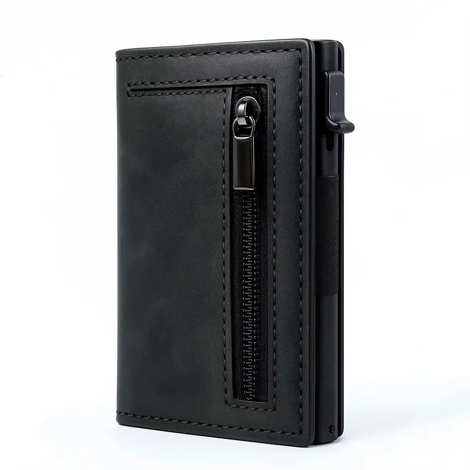 Magnetic Credit Card Holder Luxury Men Wallet Rfid Blocking Pop Up Minimalist Wallet Leather Bank Cardholder Case Vallet for Men