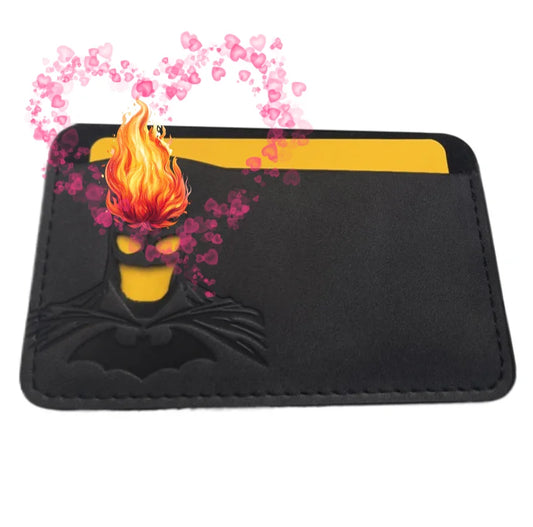 1 Leather Super Anime ID Card Holder Personalized Superhero Mask Card Case Gift