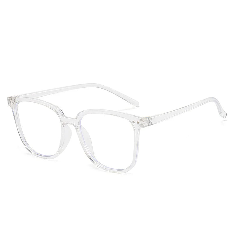 Minimalist Square Blue Light Blocking Glasses Personality Rivets Plain Face Slimming Unisex Clear Glasses 1962