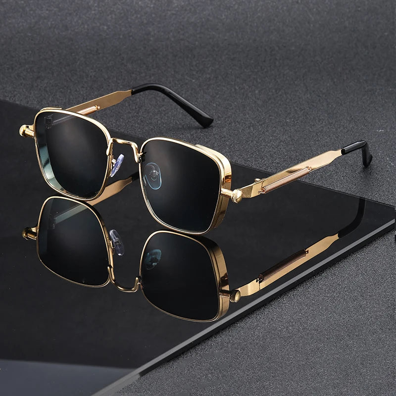 Fashionable Punk-Style Square Thick-Framed Trendy Sunglasses, Suitable for Daily Wear, Commuting, and Gift-Giving, Unisex and All Genders