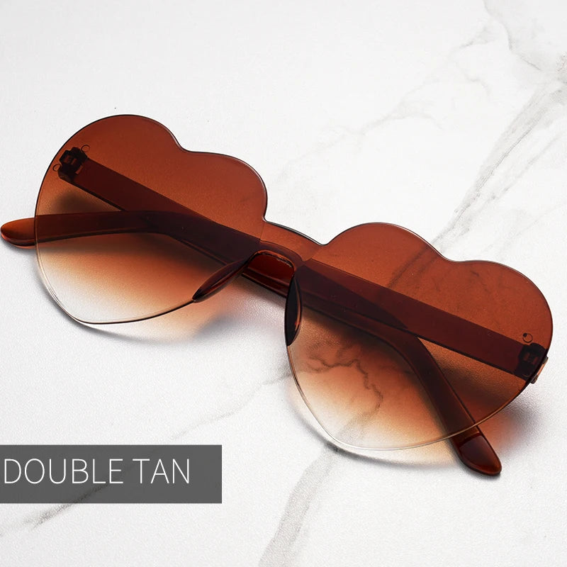 Clearance_Free shipping 2023 Candy color heart shape ocean personality Frameless Children's Sunglasses Fashion Candy Love Sungla