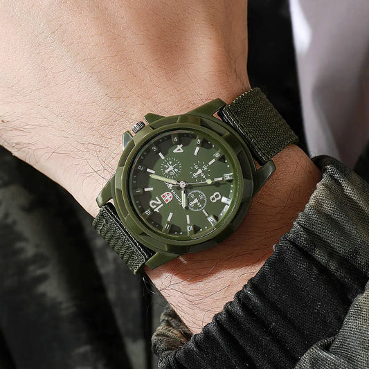Men Military Watches Casual Nylon Band Mens Sport Quartz Watch Relogio Masculino Reloj Hombre(Without Box)
