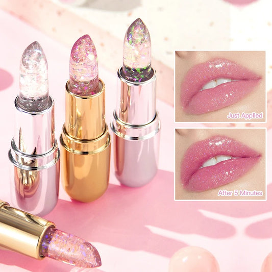 Color Changing Glitter Lipstick Jelly Balm – Moisturizing