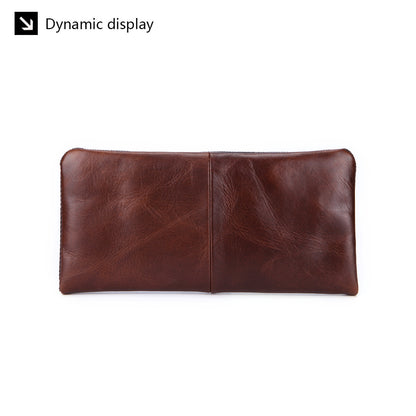 Hot-Selling Genuine Leather Men's Wallet, Business Casual Long Clutch Bag with Multiple Card Slots, Vintage Style Cowhide Men's Bag