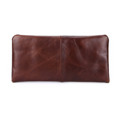 Hot-Selling Genuine Leather Men's Wallet, Business Casual Long Clutch Bag with Multiple Card Slots, Vintage Style Cowhide Men's Bag