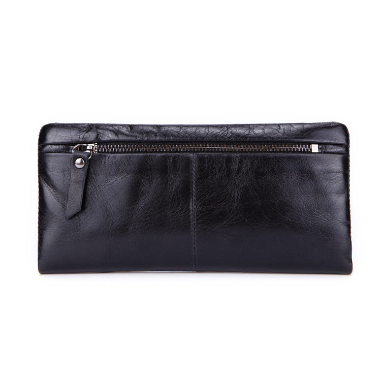 Hot-Selling Genuine Leather Men's Wallet, Business Casual Long Clutch Bag with Multiple Card Slots, Vintage Style Cowhide Men's Bag