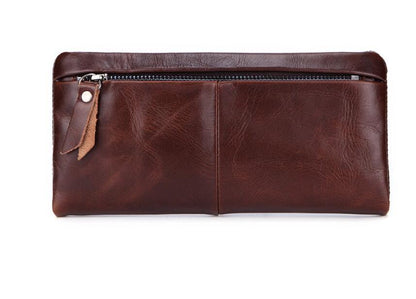 Hot-Selling Genuine Leather Men's Wallet, Business Casual Long Clutch Bag with Multiple Card Slots, Vintage Style Cowhide Men's Bag