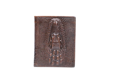 Matt Men's Leather Wallet Short Horizontal and Vertical Oil Wax Top Layer Cowhide Crocodile Head Wallet Vintage Wholesale
