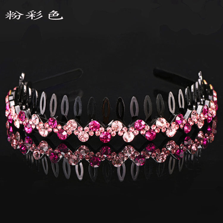 Wholesale Internet celebrity toothed non-slip headband hair band women's hairpin hair clip headdress women's all-match rhinestone hair pressing hair ring