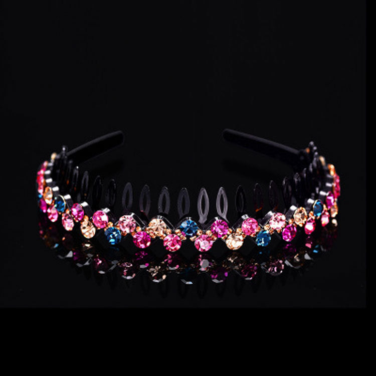 Wholesale Internet celebrity toothed non-slip headband hair band women's hairpin hair clip headdress women's all-match rhinestone hair pressing hair ring