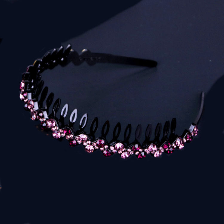 Wholesale Internet celebrity toothed non-slip headband hair band women's hairpin hair clip headdress women's all-match rhinestone hair pressing hair ring
