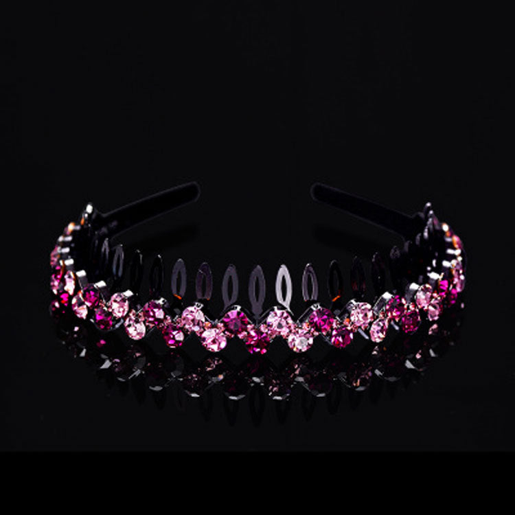 Wholesale Internet celebrity toothed non-slip headband hair band women's hairpin hair clip headdress women's all-match rhinestone hair pressing hair ring