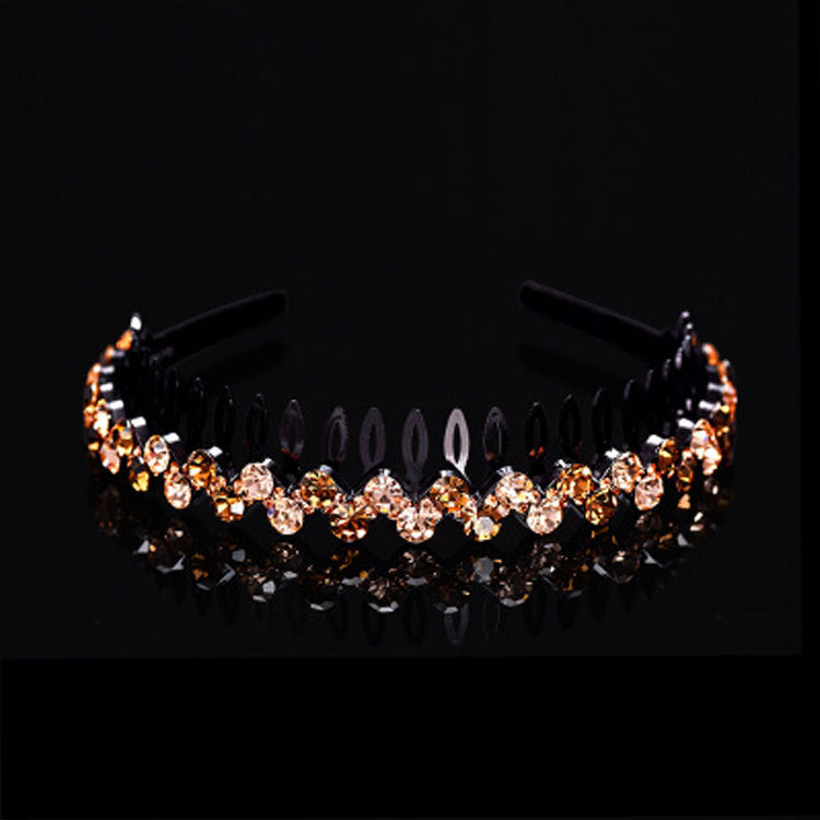 Wholesale Internet celebrity toothed non-slip headband hair band women's hairpin hair clip headdress women's all-match rhinestone hair pressing hair ring