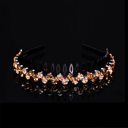 Wholesale Internet celebrity toothed non-slip headband hair band women's hairpin hair clip headdress women's all-match rhinestone hair pressing hair ring