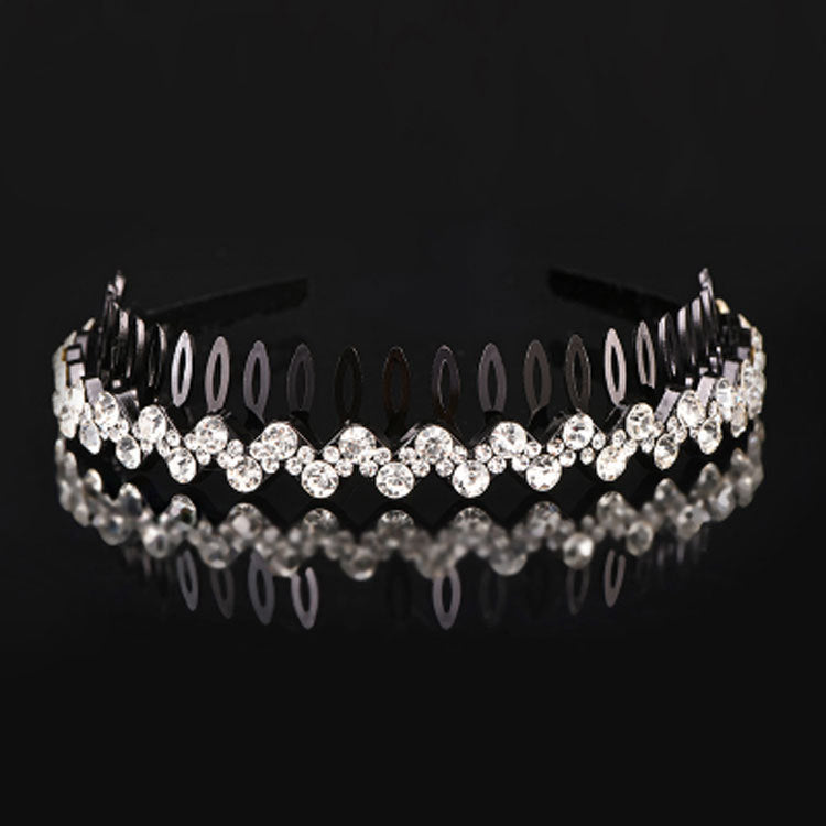 Wholesale Internet celebrity toothed non-slip headband hair band women's hairpin hair clip headdress women's all-match rhinestone hair pressing hair ring