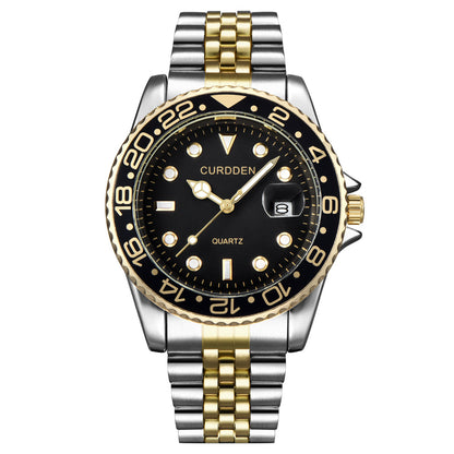 AliExpress brand watches men's foreign trade new fashion steel belt hip-hop water ghost calendar quartz watch a generation of hair