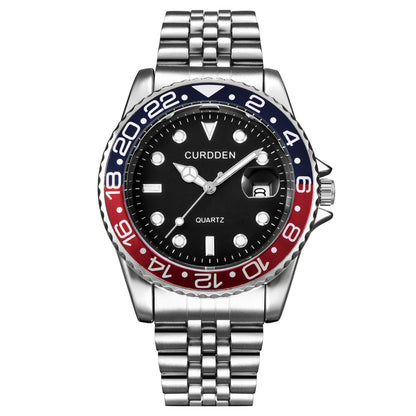 AliExpress brand watches men's foreign trade new fashion steel belt hip-hop water ghost calendar quartz watch a generation of hair