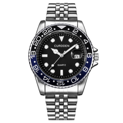 AliExpress brand watches men's foreign trade new fashion steel belt hip-hop water ghost calendar quartz watch a generation of hair