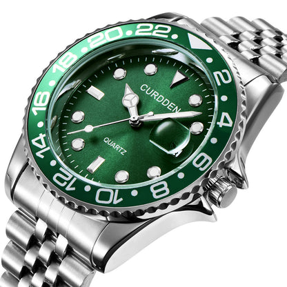 AliExpress brand watches men's foreign trade new fashion steel belt hip-hop water ghost calendar quartz watch a generation of hair