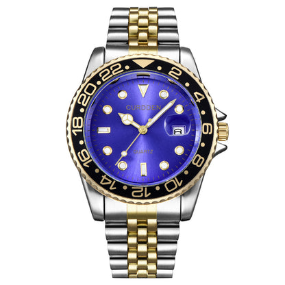 AliExpress brand watches men's foreign trade new fashion steel belt hip-hop water ghost calendar quartz watch a generation of hair