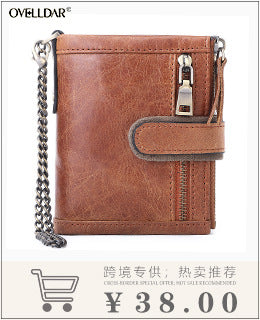 Dropshipping Spot Oil Wax Leather Single Pull Bag First Layer Genuine Leather Long Zipper Bag Retro Hot Selling Cross-Border Wallet