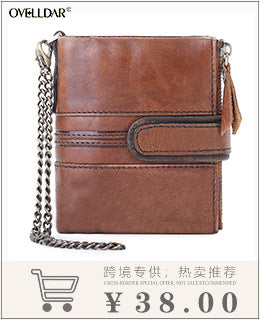 Dropshipping Spot Oil Wax Leather Single Pull Bag First Layer Genuine Leather Long Zipper Bag Retro Hot Selling Cross-Border Wallet