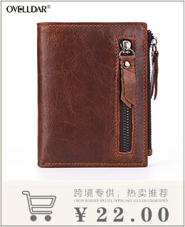 Dropshipping Spot Oil Wax Leather Single Pull Bag First Layer Genuine Leather Long Zipper Bag Retro Hot Selling Cross-Border Wallet