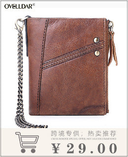 Dropshipping Spot Oil Wax Leather Single Pull Bag First Layer Genuine Leather Long Zipper Bag Retro Hot Selling Cross-Border Wallet