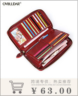Dropshipping Spot Oil Wax Leather Single Pull Bag First Layer Genuine Leather Long Zipper Bag Retro Hot Selling Cross-Border Wallet