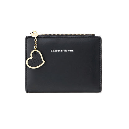 Phase Printed Leather Goods Ultra-Thin Short Wallet for Women 2024 New K-Style Cute Student Simple Wallet Card Holder Coin Purse