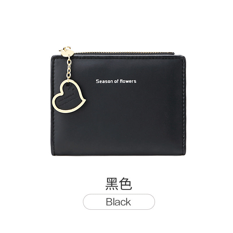 Phase Printed Leather Goods Ultra-Thin Short Wallet for Women 2024 New K-Style Cute Student Simple Wallet Card Holder Coin Purse